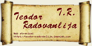 Teodor Radovanlija vizit kartica